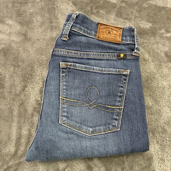 Lucky Brand Jeans Women’s 6/27 Blue Sofia Capri Straight Denim Pants - Picture 1 of 12